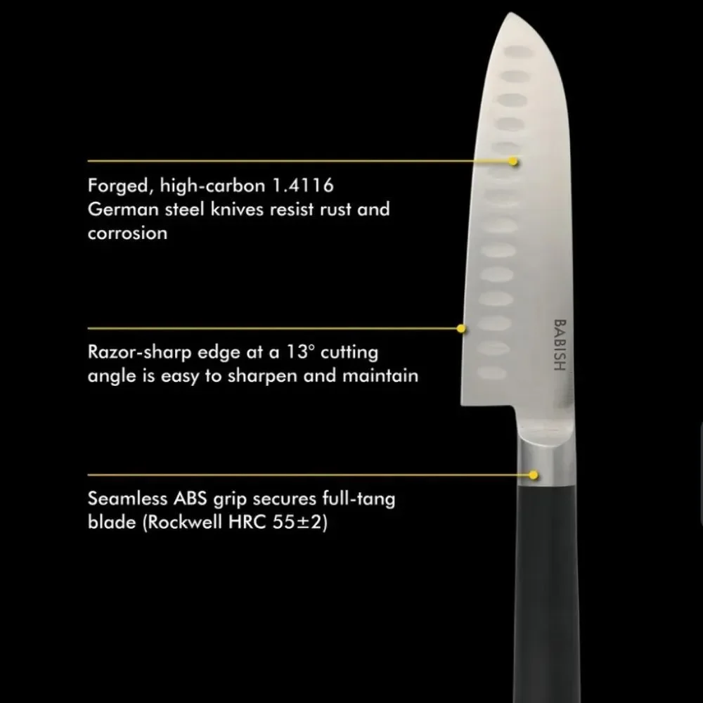 Babish High Carbon German Steel 15-PC Full Tang Forged Cutlery‎ Blick Set